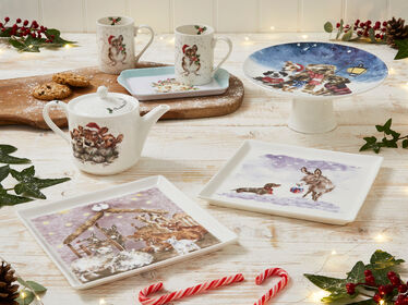 Wrendale Designs Christmas Calves Teapot, Cows